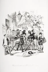 Theatrical emotion of Mr. Vincent Crummles, illustration from 